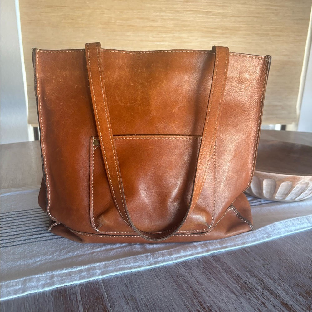 🌿🦋 Patricia Nash Brown Leather Tote Bag - Picture 2 of 14